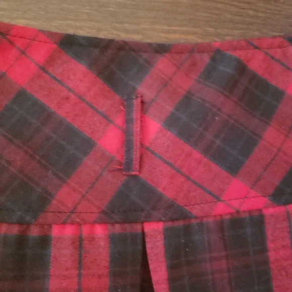 Chou Yatou Red Plaid Skirt With Black Eyelet Trim Size XXL - Picture 7 of 16